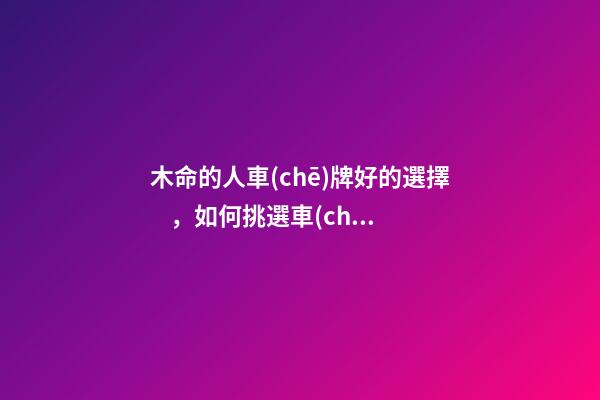 木命的人車(chē)牌好的選擇，如何挑選車(chē)牌號(hào)